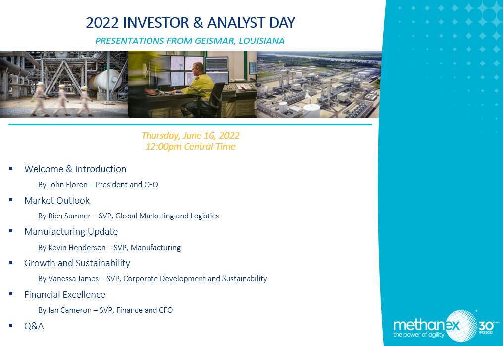 methanex investor presentation 2022